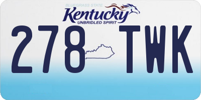 KY license plate 278TWK