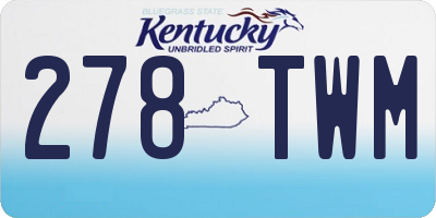 KY license plate 278TWM