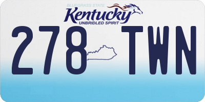 KY license plate 278TWN