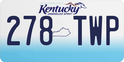 KY license plate 278TWP