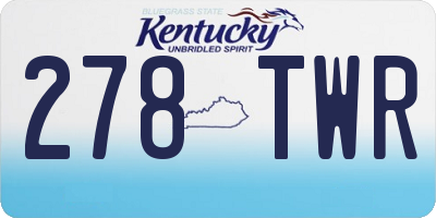 KY license plate 278TWR
