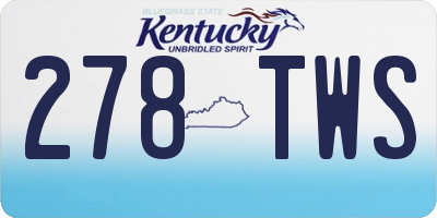 KY license plate 278TWS
