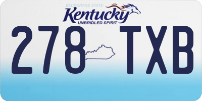 KY license plate 278TXB