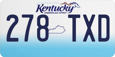 KY license plate 278TXD