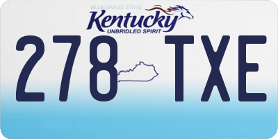 KY license plate 278TXE