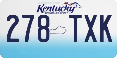 KY license plate 278TXK