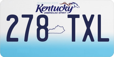 KY license plate 278TXL