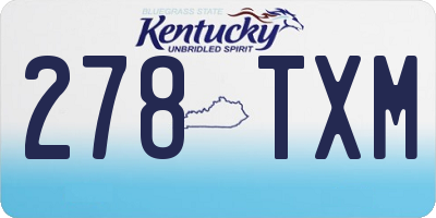 KY license plate 278TXM