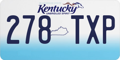 KY license plate 278TXP