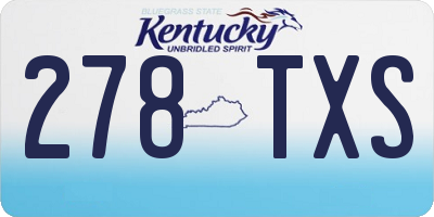 KY license plate 278TXS