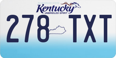 KY license plate 278TXT