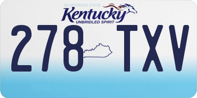 KY license plate 278TXV