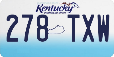 KY license plate 278TXW
