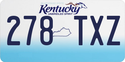 KY license plate 278TXZ