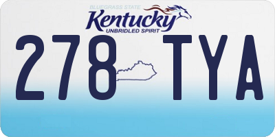 KY license plate 278TYA