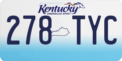 KY license plate 278TYC