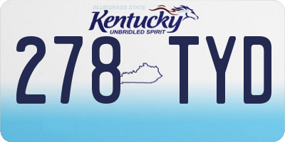 KY license plate 278TYD