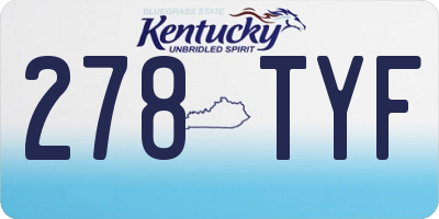KY license plate 278TYF
