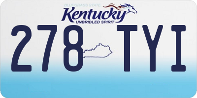 KY license plate 278TYI