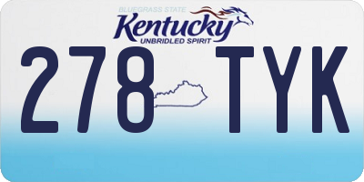 KY license plate 278TYK