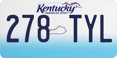 KY license plate 278TYL
