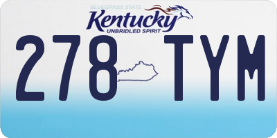 KY license plate 278TYM