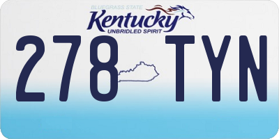 KY license plate 278TYN
