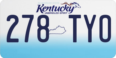 KY license plate 278TYO