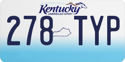 KY license plate 278TYP