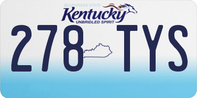 KY license plate 278TYS