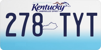 KY license plate 278TYT