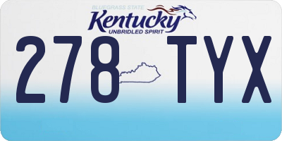 KY license plate 278TYX