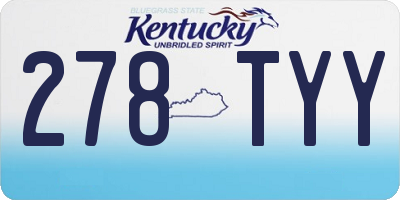 KY license plate 278TYY