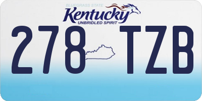 KY license plate 278TZB