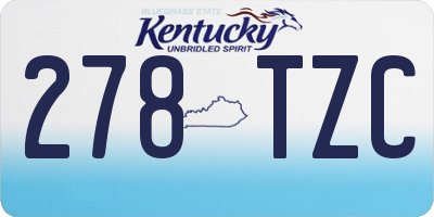 KY license plate 278TZC