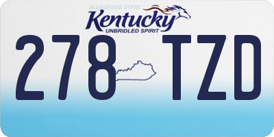 KY license plate 278TZD