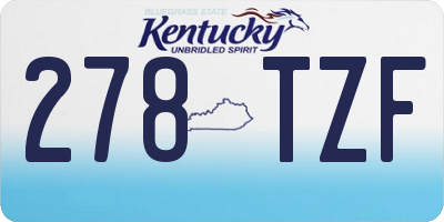 KY license plate 278TZF