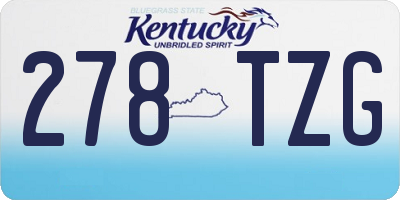 KY license plate 278TZG