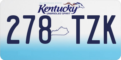 KY license plate 278TZK