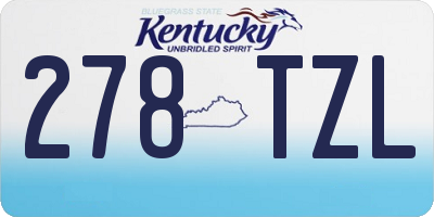 KY license plate 278TZL
