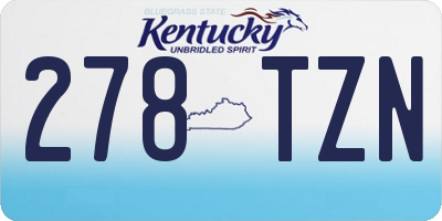 KY license plate 278TZN