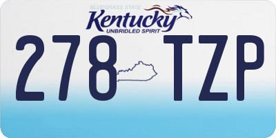 KY license plate 278TZP