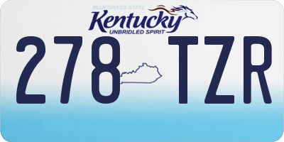 KY license plate 278TZR