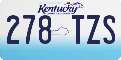 KY license plate 278TZS