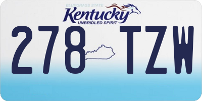 KY license plate 278TZW