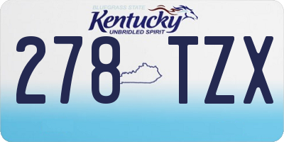 KY license plate 278TZX