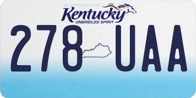 KY license plate 278UAA