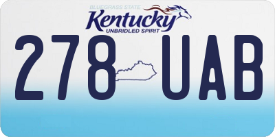 KY license plate 278UAB