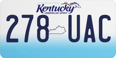 KY license plate 278UAC