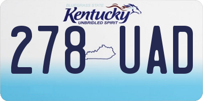 KY license plate 278UAD